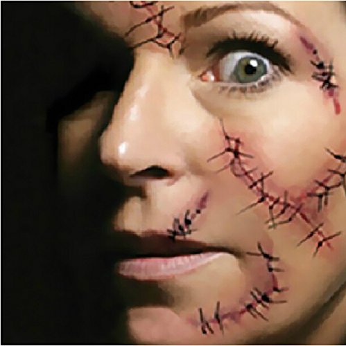 YEEECH Halloween Body Face Scar Realistic Temporary Tattoos Sticker Paper Waterproof for Fool's Day Fun Skin Color