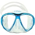Tidal Mask - Advanced Anti Fog Diving Mask for Scuba Diving, Snorkeling, Free Diving and Swimming. Wide-Angle Tempered Glass Lens. Best Anti-Fog Diving mask for Adults.
