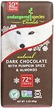 Endangered Species Artic Fox, Natural Dark Chocolate with Pumpkin Spice and Almonds, 3.0 Ounce (Pack of 12)