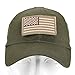 Lightbird Tactical Hat with 2 Pieces Military Patches, Adjustable Operator OCP US Flag Hats Cap (OD Green)