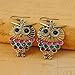 Vintage Style Brass Cute Owl Earrings, Drop Earring For Girls-EAG091