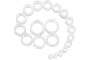 Longbeauty 20pcs Tunnels Kit 2g-1" Silicone Ear Skin Gauges Plugs Ear Expander Stretching Set