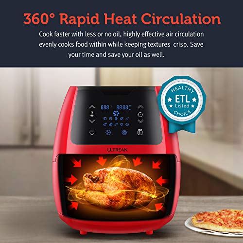 Ultrean 5.8 Quart Air Fryer, Electric Hot Air Fryers Oilless Cooker