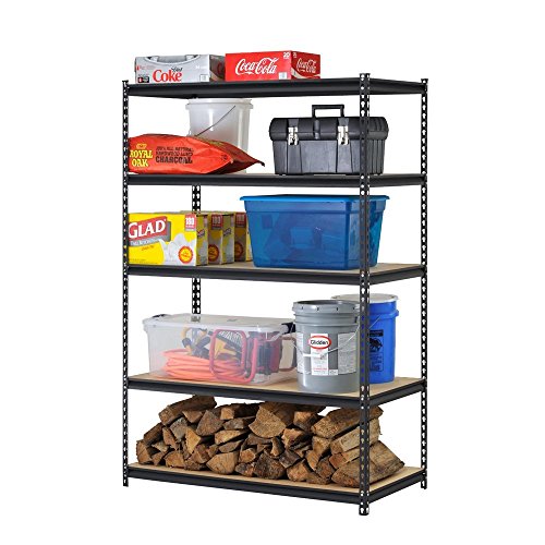 edsal UR1848AZBLK Steel Storage Rack, 5 Adjustable Shelves with Post