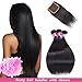 Malaysian Hair 3 Bundles With Closure Straight Remy Hair With Closure Human Hair Extensions Natural Black Double weft by Lovenea(12'' 14'' 16''&10''Closure)