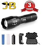 JABAL Led Rechargable Torch 1000 Lumen Tactical Brightest Flashlight Zoom Best Bike Cree LED Mini Strobe Police Military Grade. Streamlight Waterproof. 3 YEAR WARRANTY