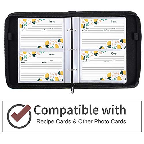 Recipe Book Binder, Recipe Organizer with 40 Plastic Page Protectors, Perfect for Recipe Cards