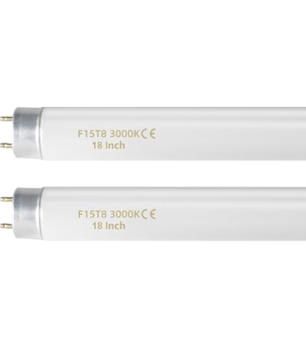 GE Kitchen & Bath Fluorescent Tube Light Bulb, 15 Watt, Warm White, 18 Inches, F15 T8 Tube Light