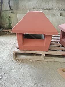 Sombrero Fumaiolo Chimenea con base cuadrada 30 x 30 Rojo de hormigón