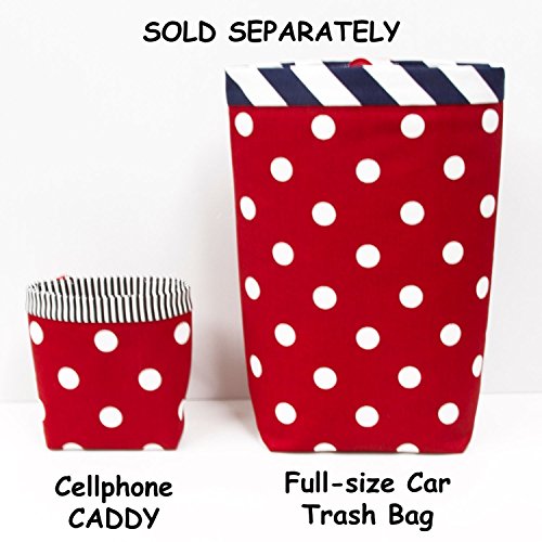 Car Cellphone Caddy, Red Polka Dots, Customizable, Sunglasses Car Holder, Mobile Accessory, Cellphone Holder, Golf Cart Holder, Beach Chair Bag, Pool Chair Bag - Thumbnail 6