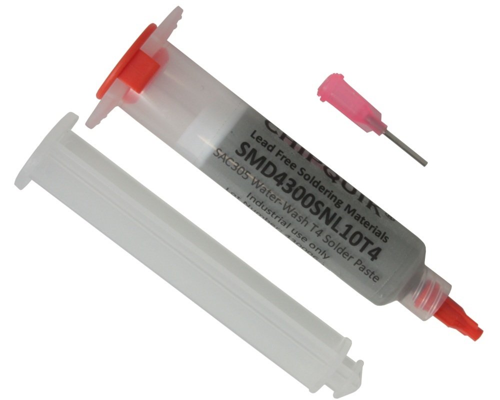 Solder Paste no Clean Lead-Free in 10cc Syringe 35g Water Washable (T4)