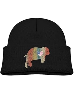Manatee Heart USA Flag Baby Kids Warm Winter Hats Cute Thick Earflap Hood Hat