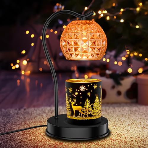 Photo 1 of Candle Warmer, Aofmee Electric Candle Warmer for Jar Candles, Candle Warmer Lamp with Timer for 3 Wick, Glass Candle Light Warmer Wax, House Warming Gifts, Mothers Day Birthday (Black)