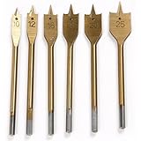 Driak 6pcs Wood Boring Spade Flat Head Metric Drill Bit Set 10mm 12mm 16mm 18mm 20mm 25mm Bit