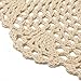 king do way 12Pcs Hand Crocheted Doilies,Beige 8'' Round Floral Crochet Lace Flower Doily French Country Placemat crocheted doilies