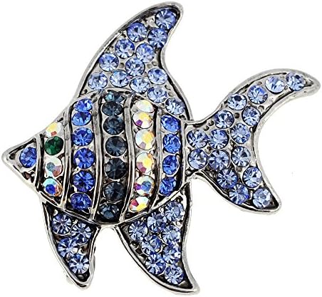 Blue Angel Fish Swarovski Crystal Pin Brooch