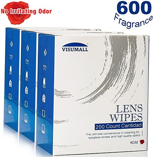 Pre-moistened Lens and Glass Cleaning Wipes - Portable Travel Cleaner for Glasses,Camera,Cell Phone,Smartphone,and Tablet - Light Fragrance Nonirritating 600 Rose(Family series)
