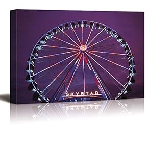 Canvas Prints Home Artwork Decoration Ferris Wheel Canvas Wall Art for Living Room, Bedroom - 12x18 inches