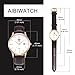 AIBI Men's Watch Classic Quartz Analog Business Wrist Egg White Face Rosegold Case Watches with Date Brown Leather Strap 3ATM Waterproof for Men