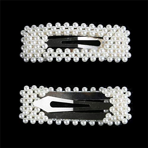 Elegant Hairpins Hair Accessory for Girls Women Lady Bridal Weeding White Pearl Jewelry Flower Hair Clips Pins Barrettes (A)