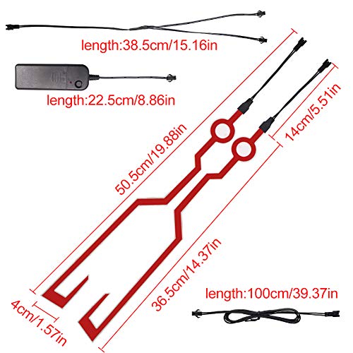 Motorcycle Helmet Light Driving Signal EL Strip Led Flashing Night Riding Safety Signal Flashing Stripe Sticker Durable Kit - Thumbnail 6