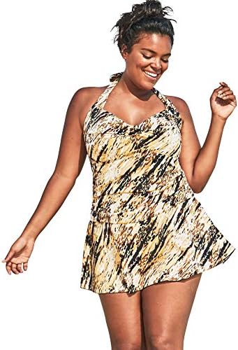 Retro Halter Swim Dress Swimsuit Cover 
