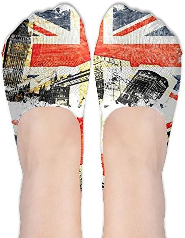 SboS Womens British Flag Retro No-Show Socks Casual Anti Slip Low Cut Crew Boat Sock Hidden Flat Line