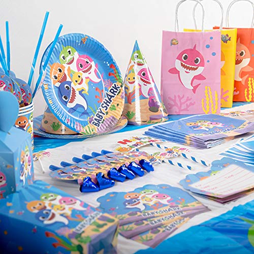 image for zhouweizhouwen Shark Party Supplies for Baby - Flatware, Spoons, Plate
