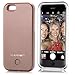 Clearon Selfie Light Case for iPhone 7 & iPhone 8 Plus- Dual LED Illuminated Light Up Cover Front & Back- Luminous Adjustable/Flash Cell Phone Case - Rechargeable - (Rose Gold)