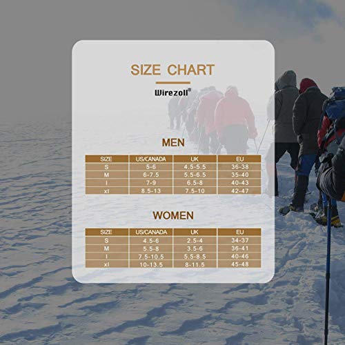 Wirezoll Ice Cleats, Stainless Steel Traction Cleats, Portable Walk Spikes Crampons for Walking, Jogging, Hiking, Mountaineering Ice Snow Grips - Thumbnail 3
