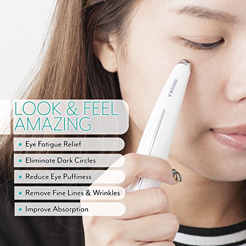 INNOKA Eye Massager, Heated Sonic Vibration Eye Facial Roller Skincare Device with Touch Activation Smart Sensor for Anti-Aging, Anti-Wrinkle, Reduce Eyes Puffiness, Dark Circles (Battery Operated) - Thumbnail 2