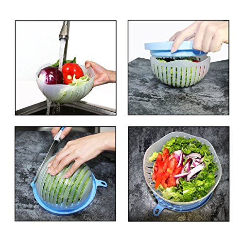 Salad Cutter Bowl, 60 Seconds Quickly Salad Maker, MultiFunctional Kitchen Tool Salad Chopper