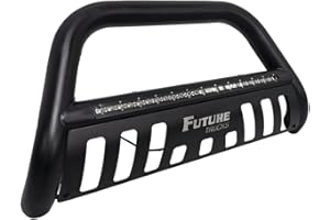 Future Trucks Bull Bar with Skid Plate and 25” LED, Fits Toyota Tundra 2007-2021 Powder Coated Black, Steel Construction with Easy Bolt-On Installation.