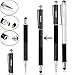MEKO Stylus Pen 3 in 1 Rubber Tip and Micro Fiber Tip Stylus/Styli Ballpoint Pen (2Pcs) Metal Barrel with Rubber Grip Bundle with 2 Replacement Fiber Tips, 2 Rubber Tips,2 Refill Ink -Silver
