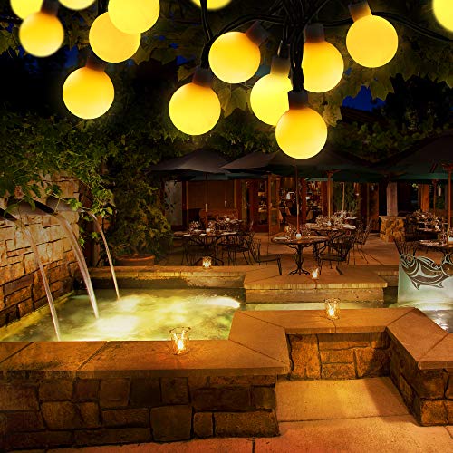 Solar String Lights Outdoor, Upgrade Version Solar+USB Powered+Remote Control 35.6ft 60LED Outdoor String Lights Waterproof IPX5, 8 Lighting Modes LED String Lights for Garden Yard Wedding Party