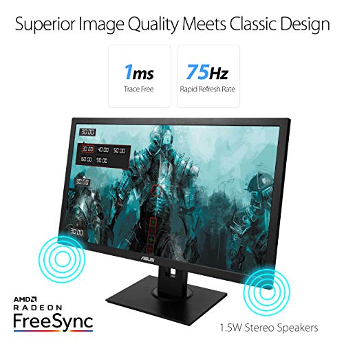 ASUS VP248QGL 24” Full HD 1920x1080 1ms DP HDMI VGA Adaptive Sync/FreeSync Eye Care Monitor, Black - Image 2