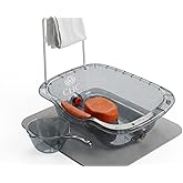 CHC Hair Washing Basin &ndash; Premium Portable Shampoo Bowl with Waterproof Mat &amp; Towel Hanger for Elderly, Pregnant Women, Injured, Bedridden or Post-Surgery Patients, Gentle Bedside Hair Care (USA)