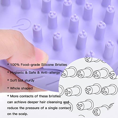 Manual Hair Scalp Massager Shampoo Brush, Foodgrade Silicone Bristles