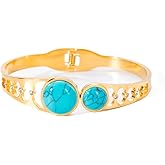 MIFYNN Gold Bangle Bracelets for Women Non Tarnish Trendy Hinged Cuff Open Wide Chunky Bracelet Adjustable Twist Cuff Bracelet Boho Statement Jewelry Gifts