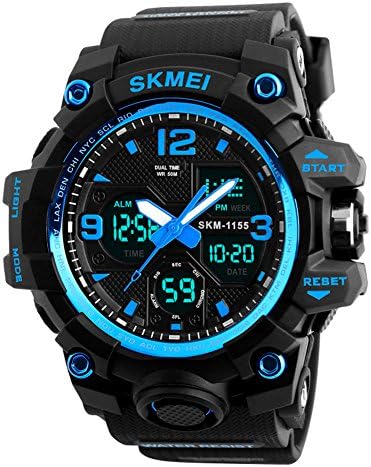 Mens Digital Military Watch, Sports Analogue 50M Waterproof Wrist Watch with Alarm, Running Big Face Led Digital Watches for Men