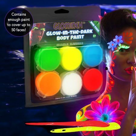 PartyLights Novelty Party Fun Novelty Glow Body Paint 6-Pack Assorted (NEW!)