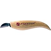 FLEXCUT Wood Carving Knives | Chip Carving Knife | 1095 High Carbon Steel Blade | Ergonomic Ash Handle | 1-inch Blade Bevel Length |KN15 | Made in the U.S.A.