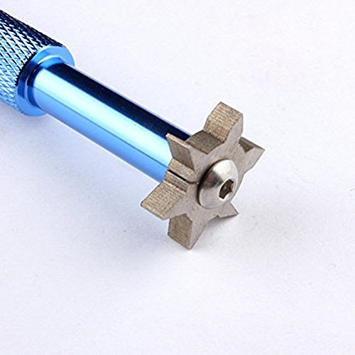 LEORX Golf Club Groove Sharpener Tool with 6 Cutters, Golf Accessories Golf Club Regrooving Cleaning Tool (Blue) - Thumbnail 3