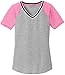 Ladies Mesh Sleeve V-Neck Baseball Tees in Juniors Sizes: XS-4XL