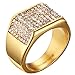 SAINTHERO Mens Wedding Bands Vintage 316L Stainless Steel Gold Engagement Rings High Polished Finish Comfort Fit Size 10