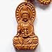 Handmade Rosewood Carved Buddha Lucky Charm,Bring Good Luck, Money and Love in Your Life, Crafted at Thailand Temple (C)