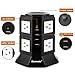 Bessmate Power Strip 8-Outlet Surge Protector with 6.5-Foot Power Cord and 4 USB Charging Ports(5V/4.5A), 1000 Joules (Black+White)