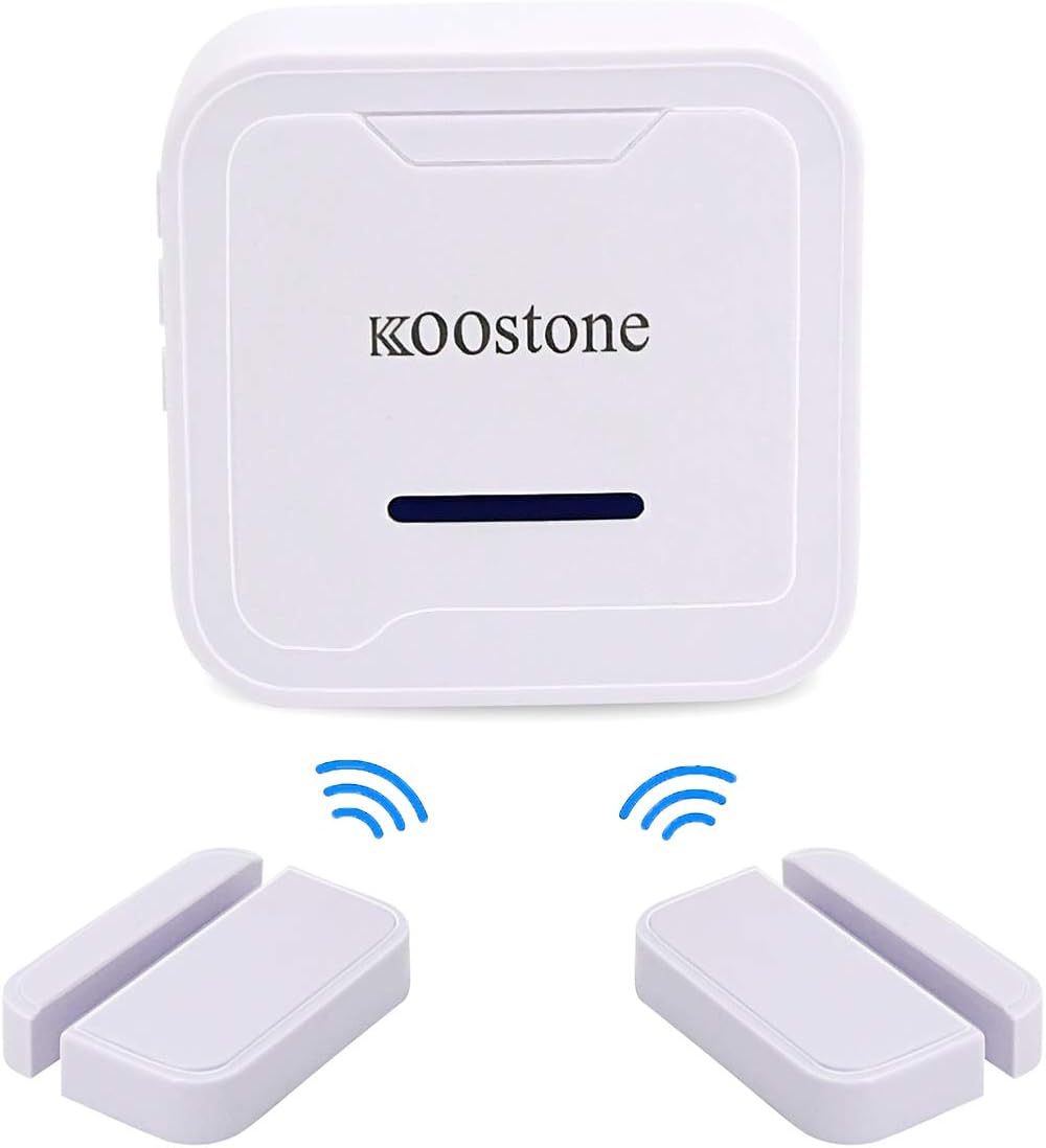 Trarover Koostone Wireless Magnetic Door Sensor Alarm Chime 2 Sensors 400ft