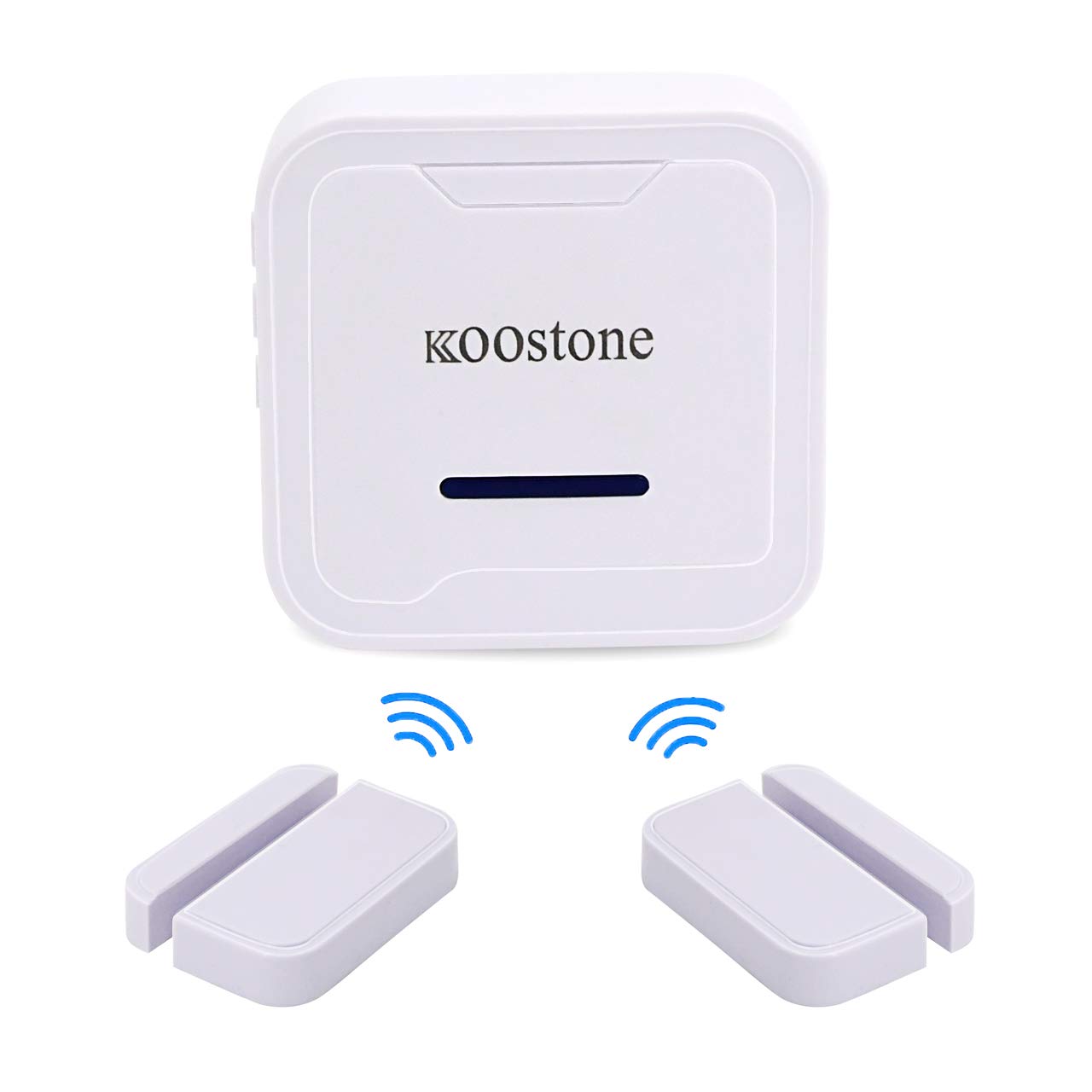 Koostone Wireless Magnetic Door Entry Sensor Alarm Chime, Door Open Alert for Shop, Garage, Window Security for Kids, Elders Safety, Anti-theft, 2 Secure Contact Sensors, 1 Doorbell Plugin Receiver