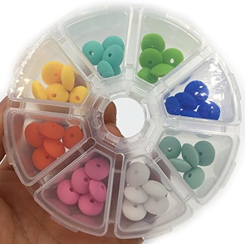 Amyster DIY Baby Teether Silicone Necklace Kit Free Storage Case Included Various Shapes Of Silicone Beads And Wooden Beads Perfect Baby Teether Gift Food Grade Teething Wooden Teether (A141)